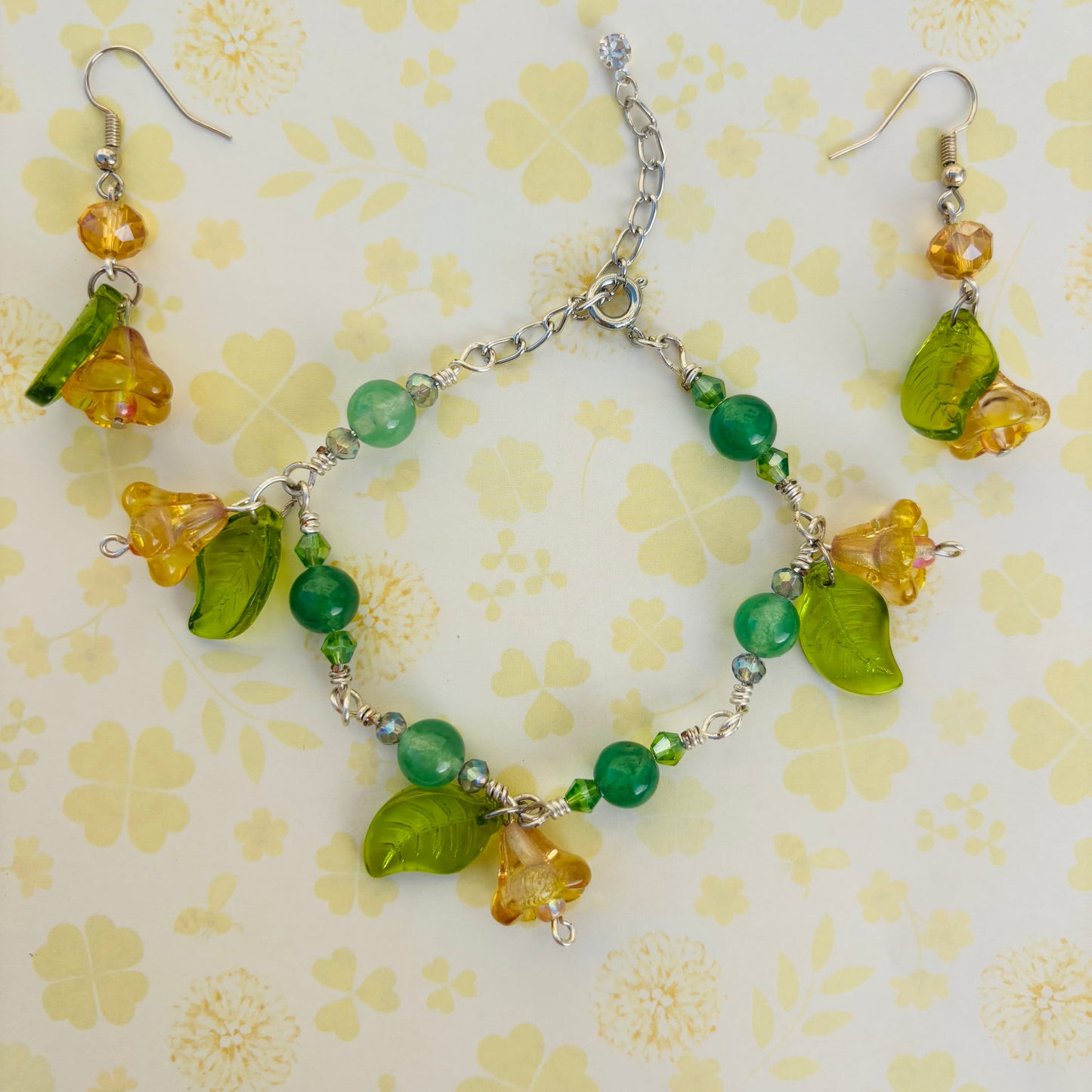 Bell Flower Bracelet & Earrings