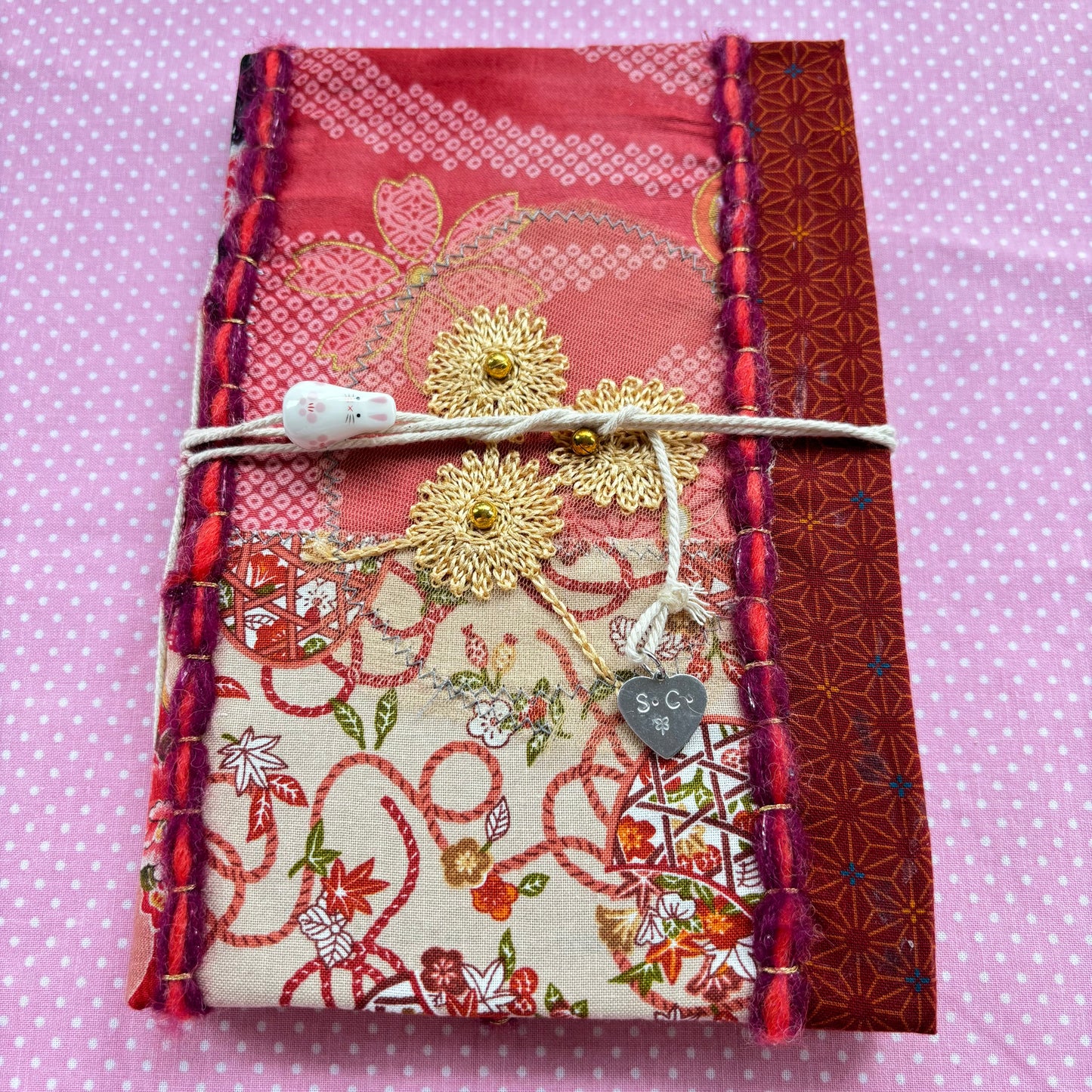 Maroon Floral Bunny Notebook