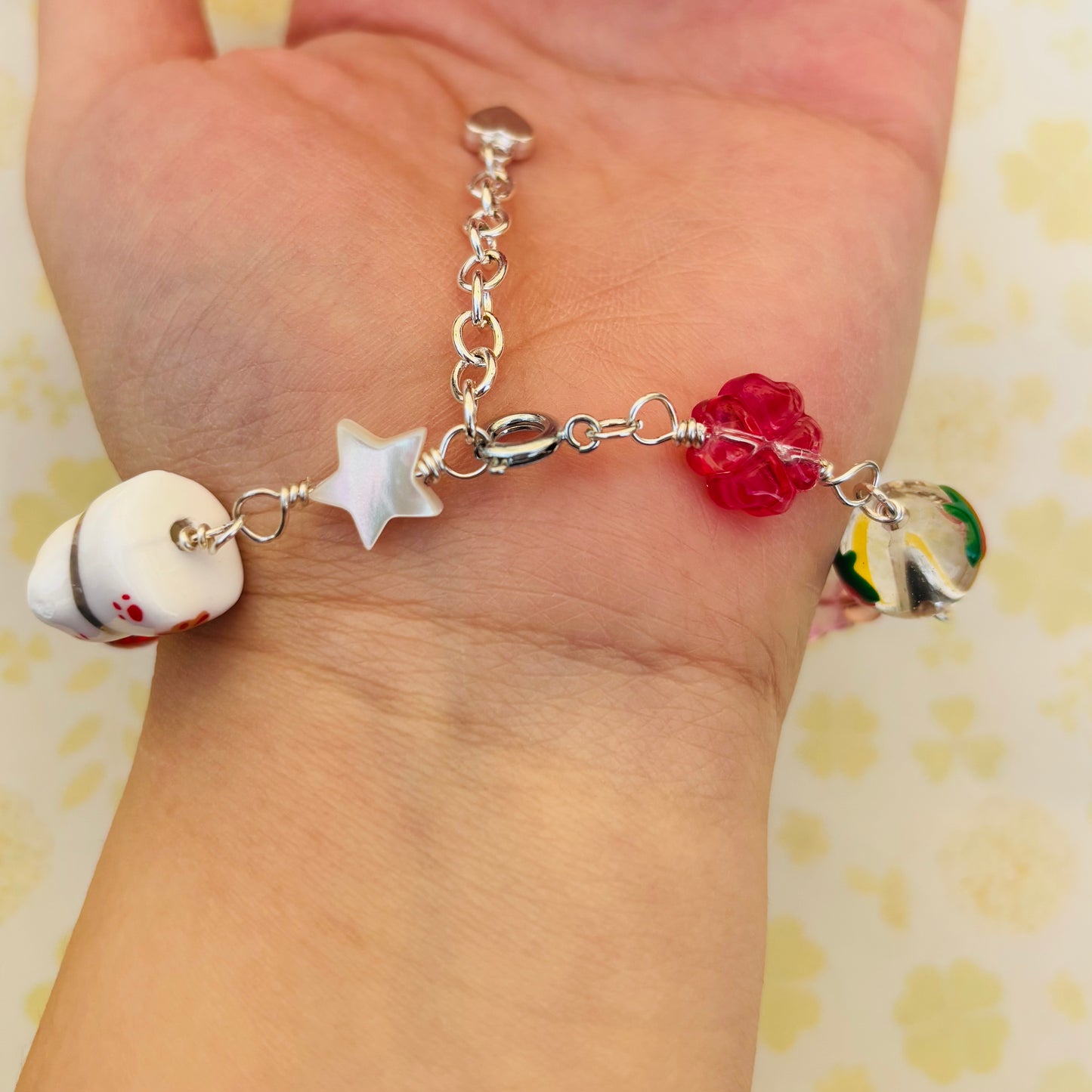 Classic Soupacute Chunky Bracelet Lucky Cat Bead