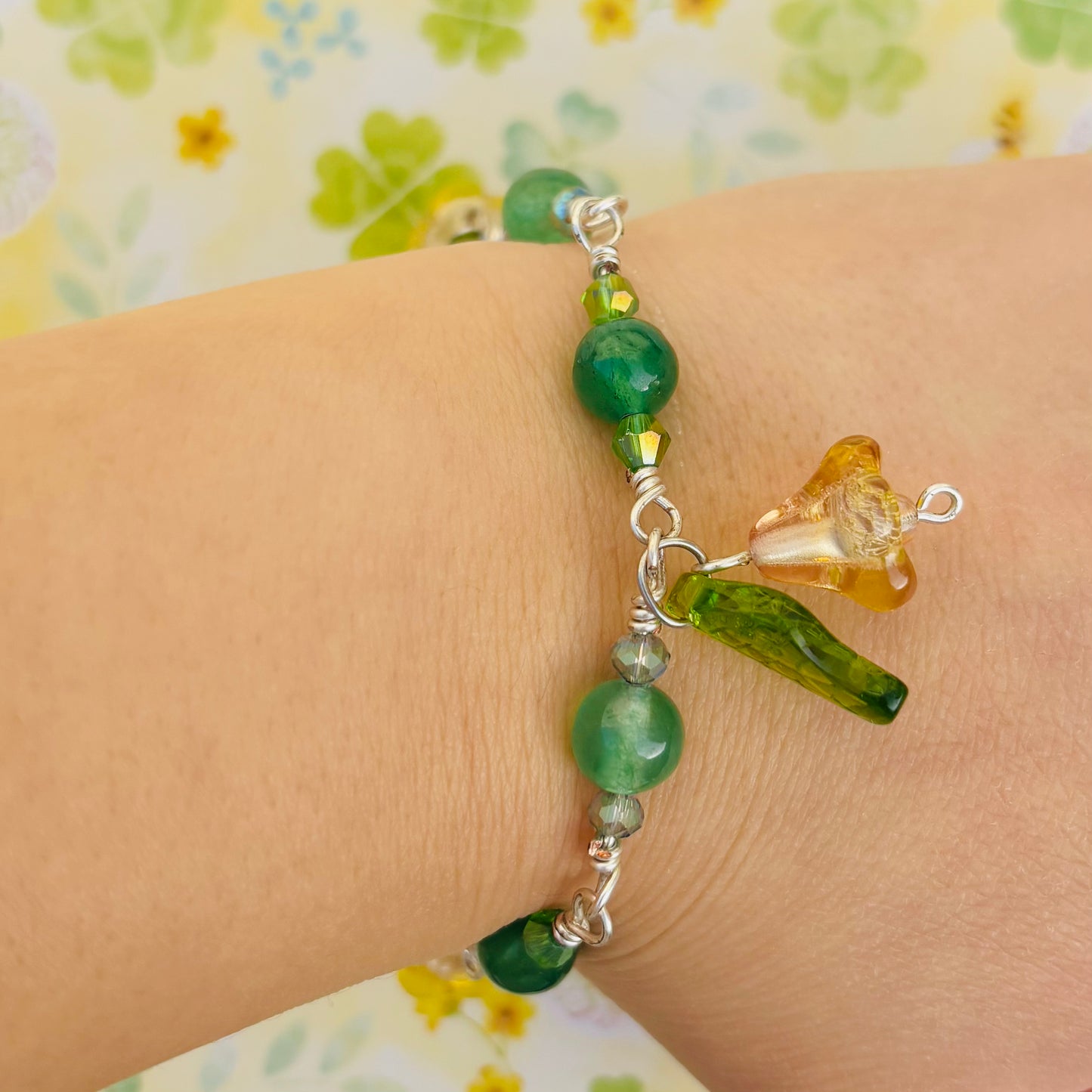 Bell Flower Bracelet & Earrings