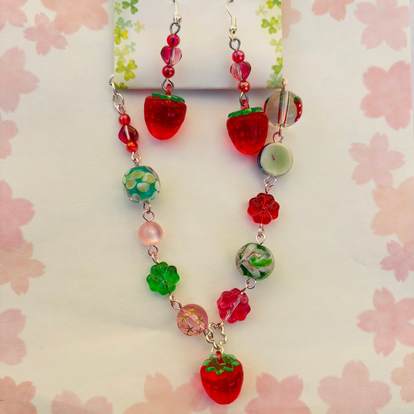 Strawberry Bracelet & Earrings