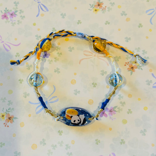 Blue Gold Panda Burger Bracelet