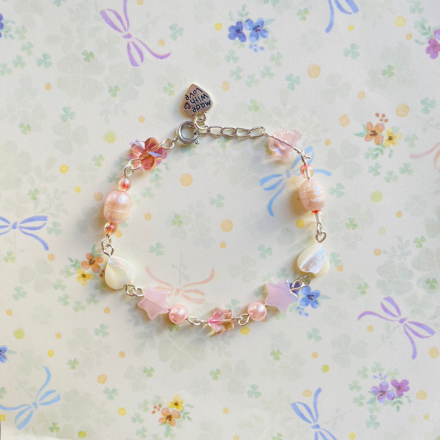 Simple Pink and White Bracelet