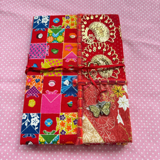 Red Floral Gold Notebook